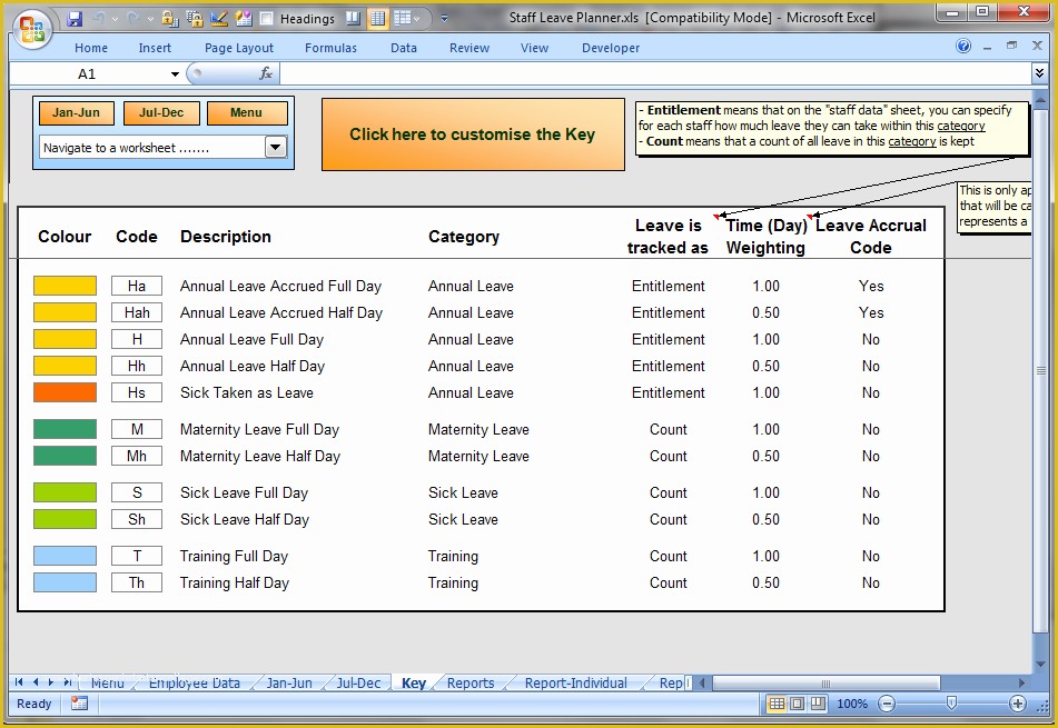 Free Annual Leave Planner Excel Template Of Annual Leave Planner Template In Excel 07 Staffplanner Key