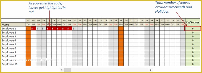 Free Annual Leave Planner Excel Template Of Annual Leave Planner Template