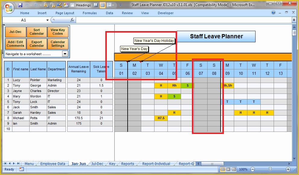 annual leave planner