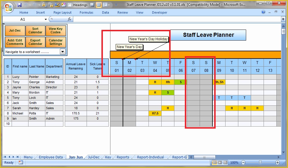 Free Annual Leave Planner Excel Template 2019 Free Printable Templates