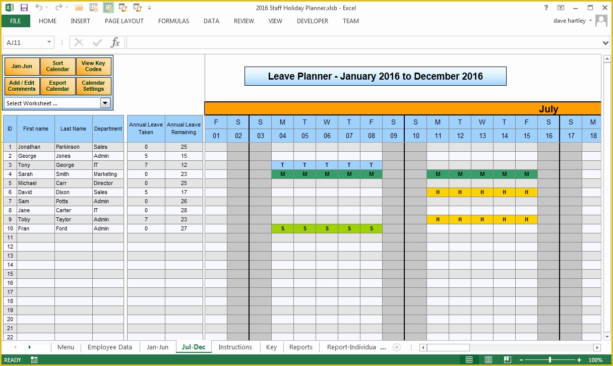 Free Annual Leave Planner Excel Template Of Anual Leave Planner Template Manage Staff Leave with This