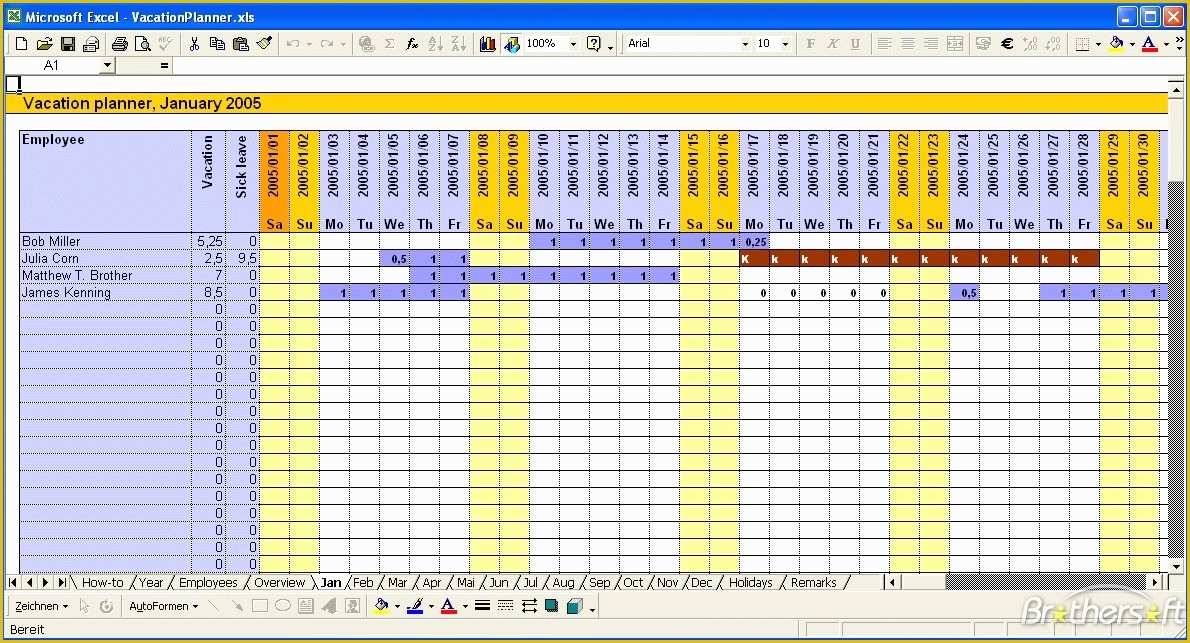 Free Annual Leave Planner Excel Template Of Download Free Vacation Planner Vacation Planner 2 3 Download