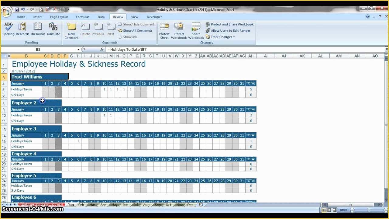 Free Annual Leave Planner Excel Template Of Employee Annual Leave & Sickness Tracker