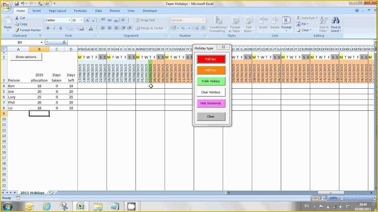 Free Annual Leave Planner Excel Template Of Free Excel Staff Annual Leave Planning tool