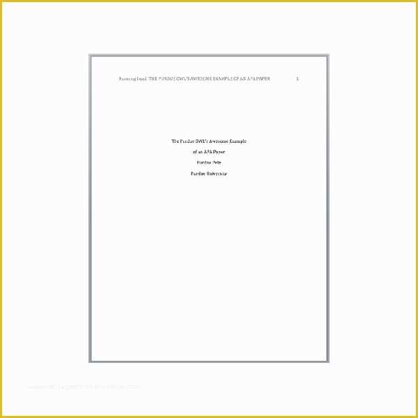 Free Apa Template for Word Of Apa Cover Page Template