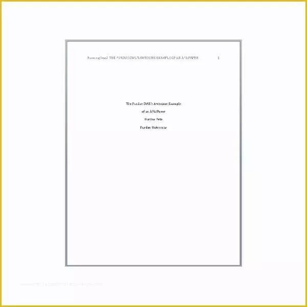 Free Apa Template for Word Of Apa Cover Page Template