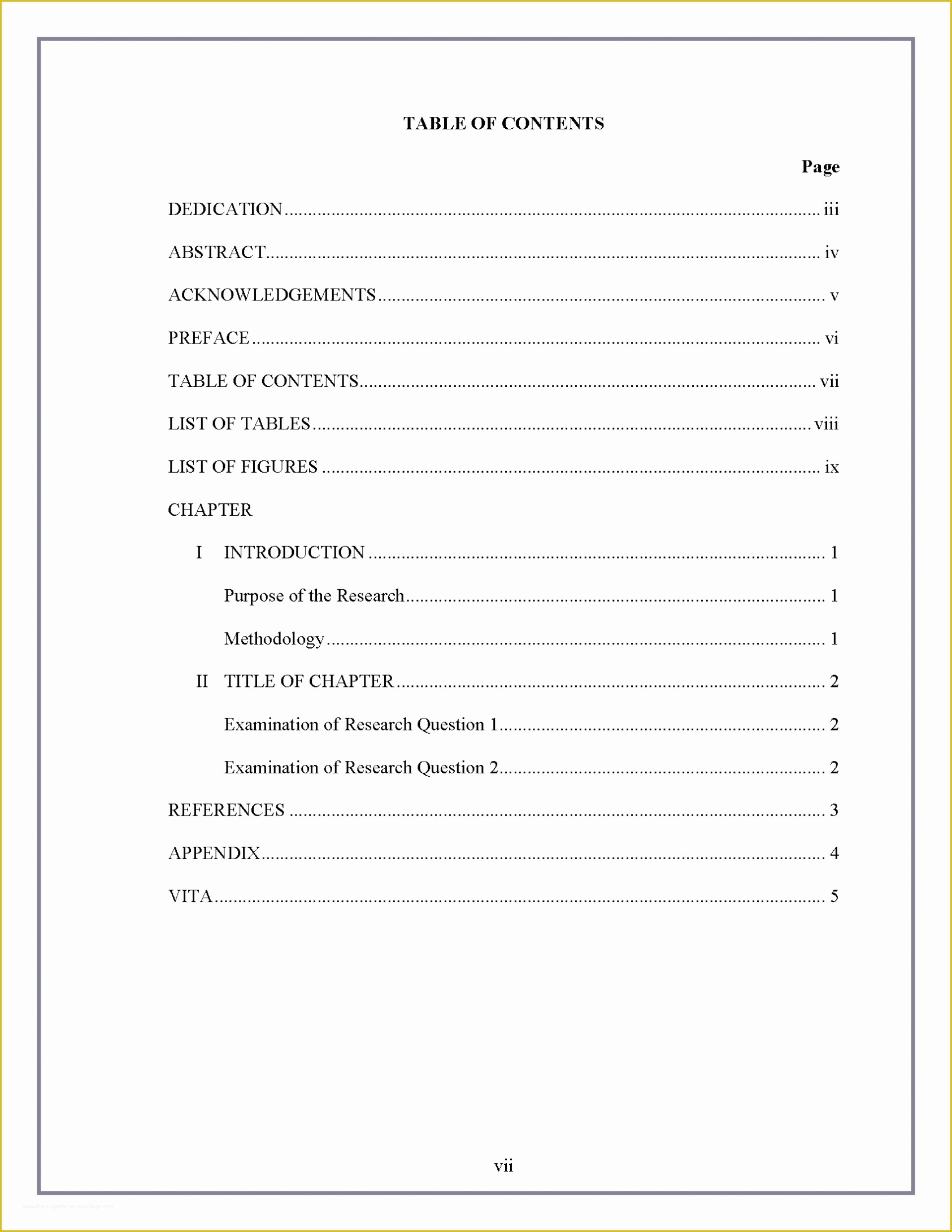 Free Apa Template for Word Of Microsoft Word Table Of Contents Template Blank