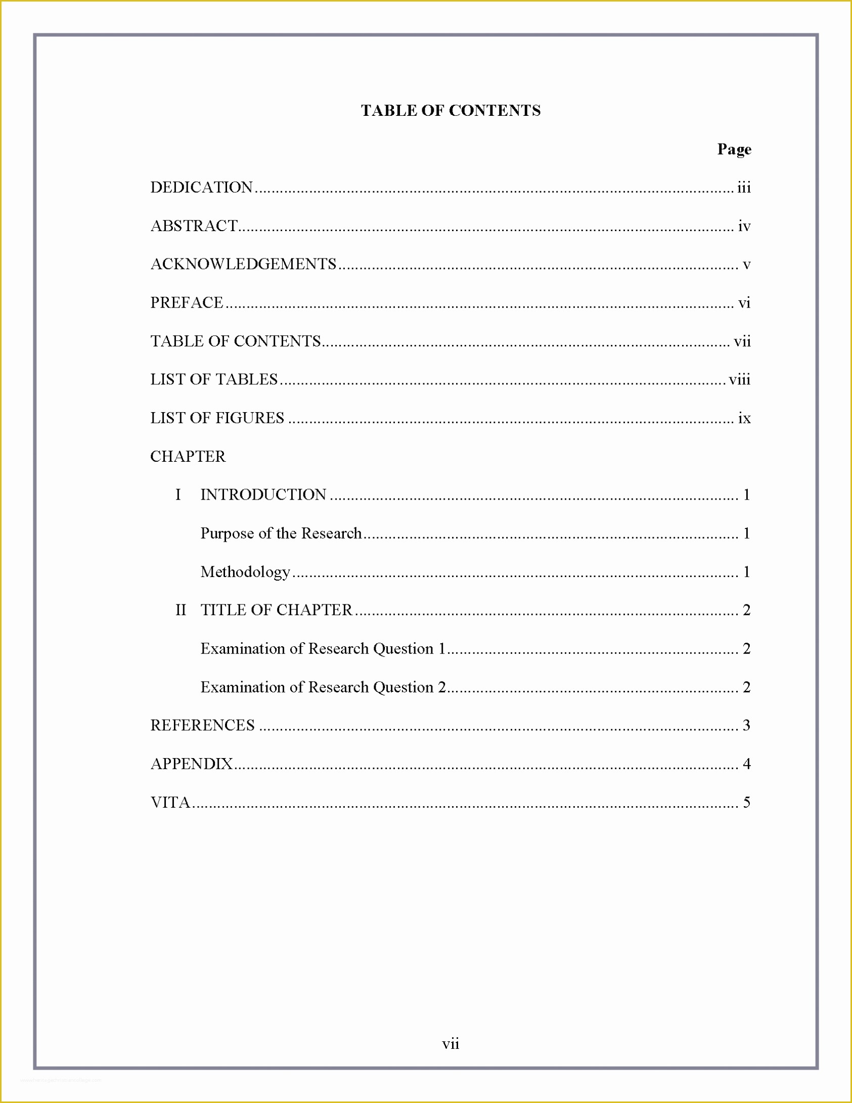 Free Apa Template for Word Of Microsoft Word Table Of Contents Template Blank