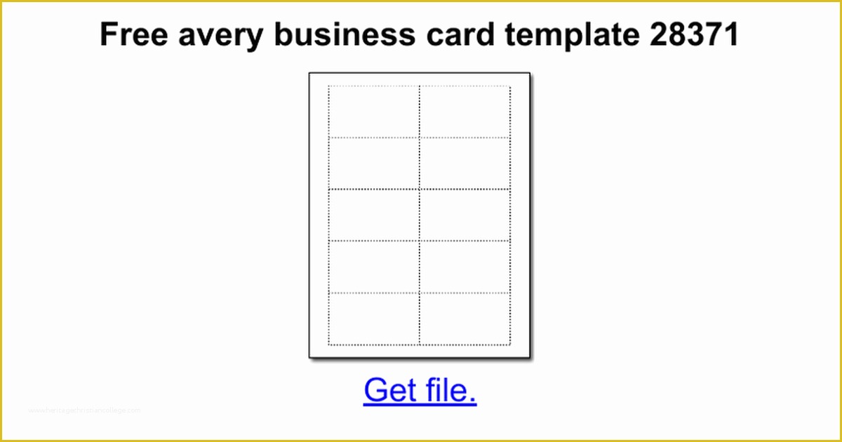 Download Avery Template 8371 Business Cards Vsalog