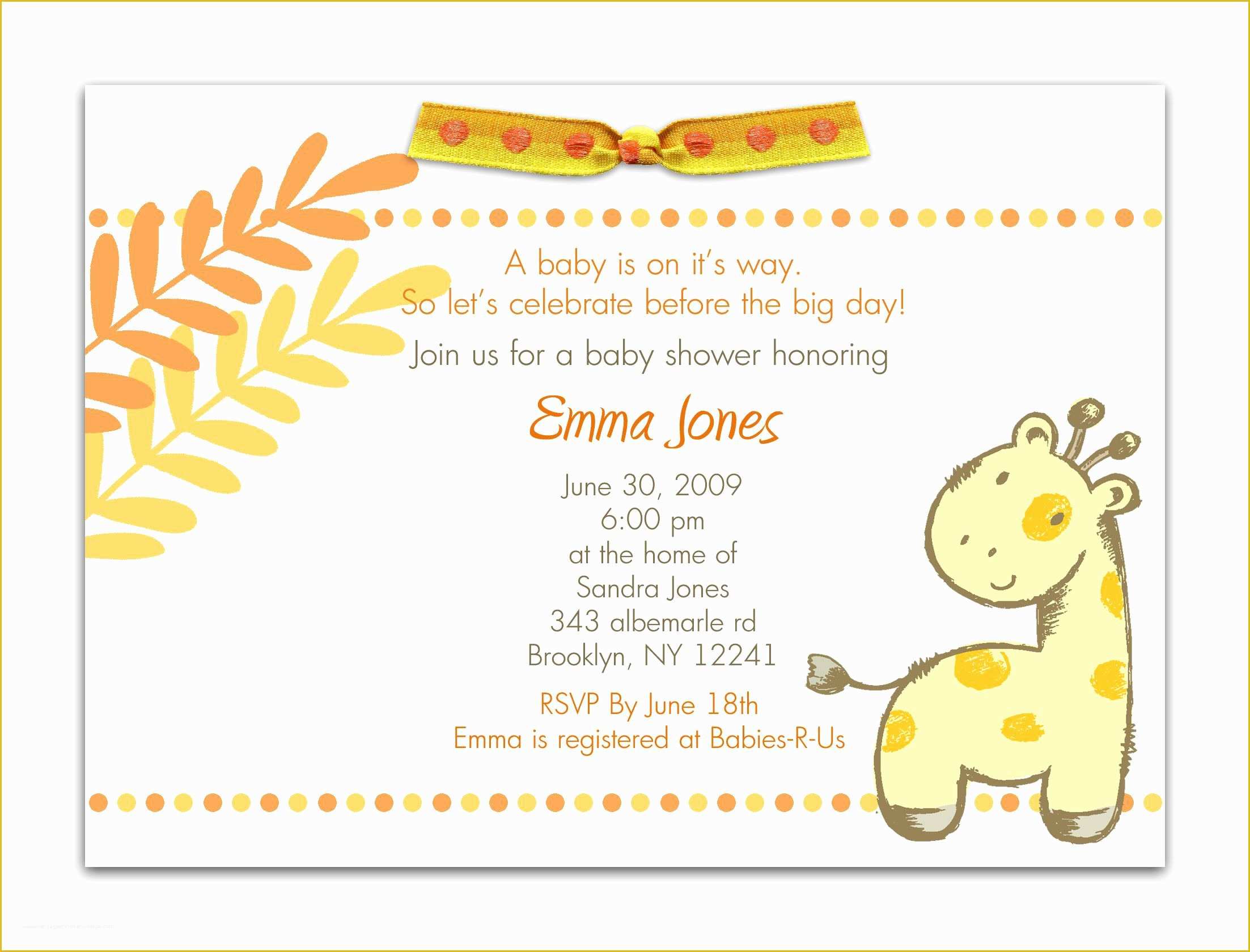 Free Baby Invitation Templates Of Baby Shower Invitation Baby Shower Invitations Templates