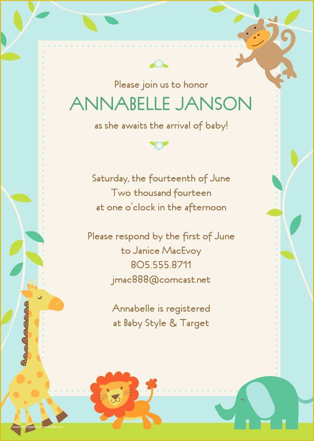 Free Baby Invitation Templates Of Baby Shower Invitation Template