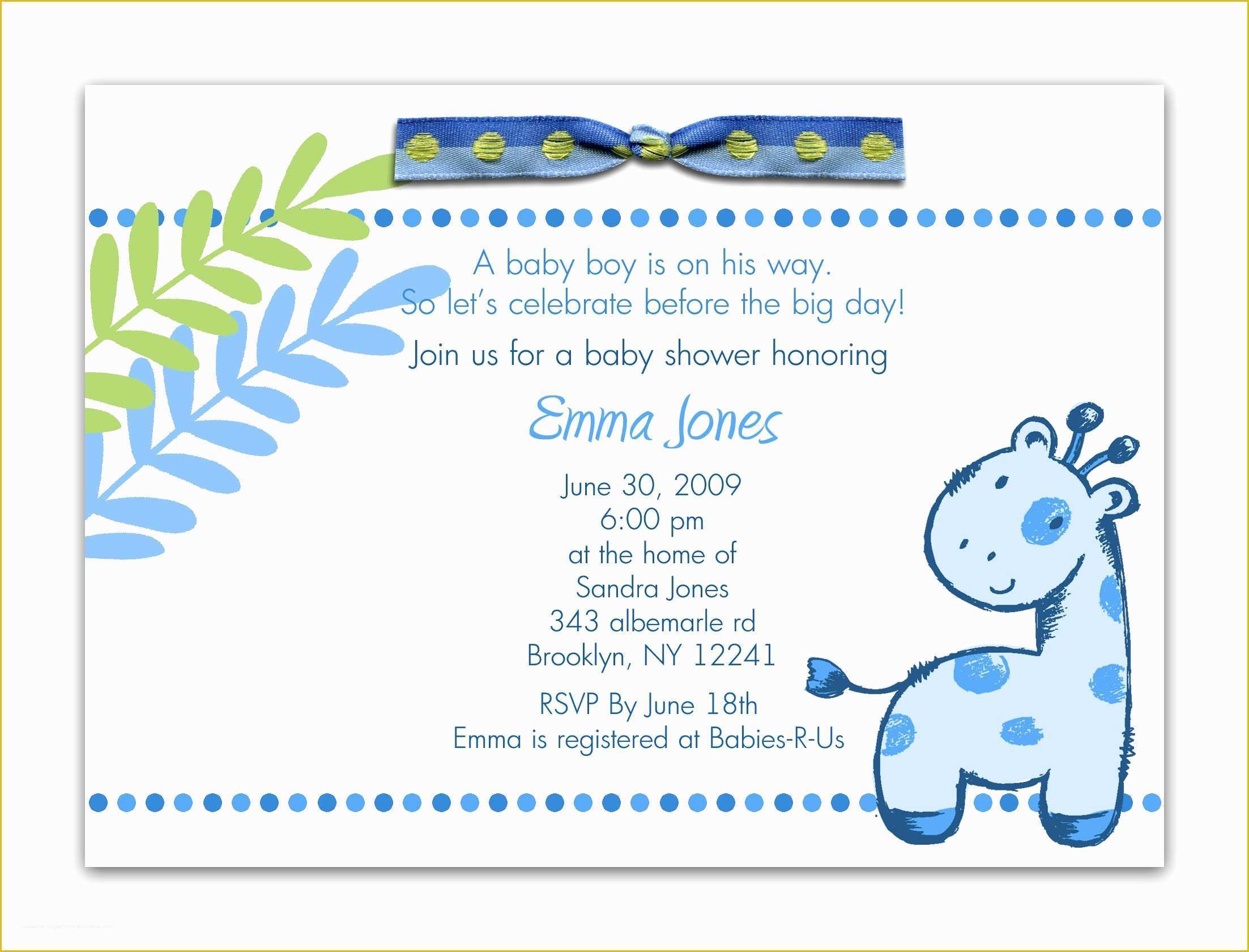 Free Baby Invitation Templates Of Free Baby Invitation Template Free Baby Shower