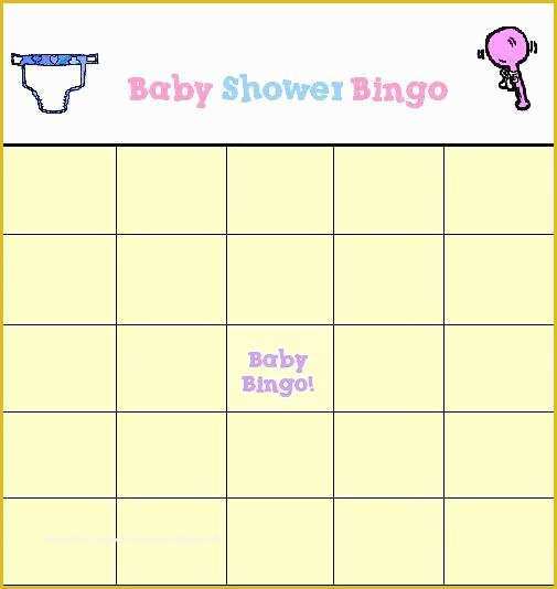 Free Baby Shower Bingo Blank Template Of 5 Best Of Baby Shower Blank Bingo Cards Printable
