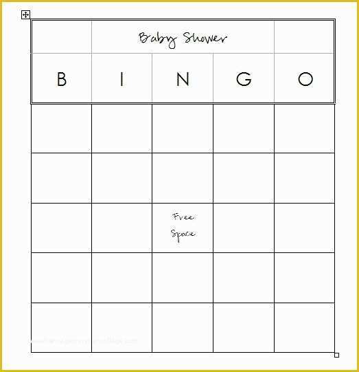 Free Baby Shower Bingo Blank Template Of 7 Best Of Printable Baby Bingo Sheets Baby Shower