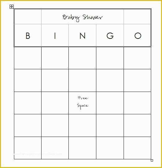 Free Baby Shower Bingo Blank Template Of 7 Best Of Printable Baby Bingo Sheets Baby Shower