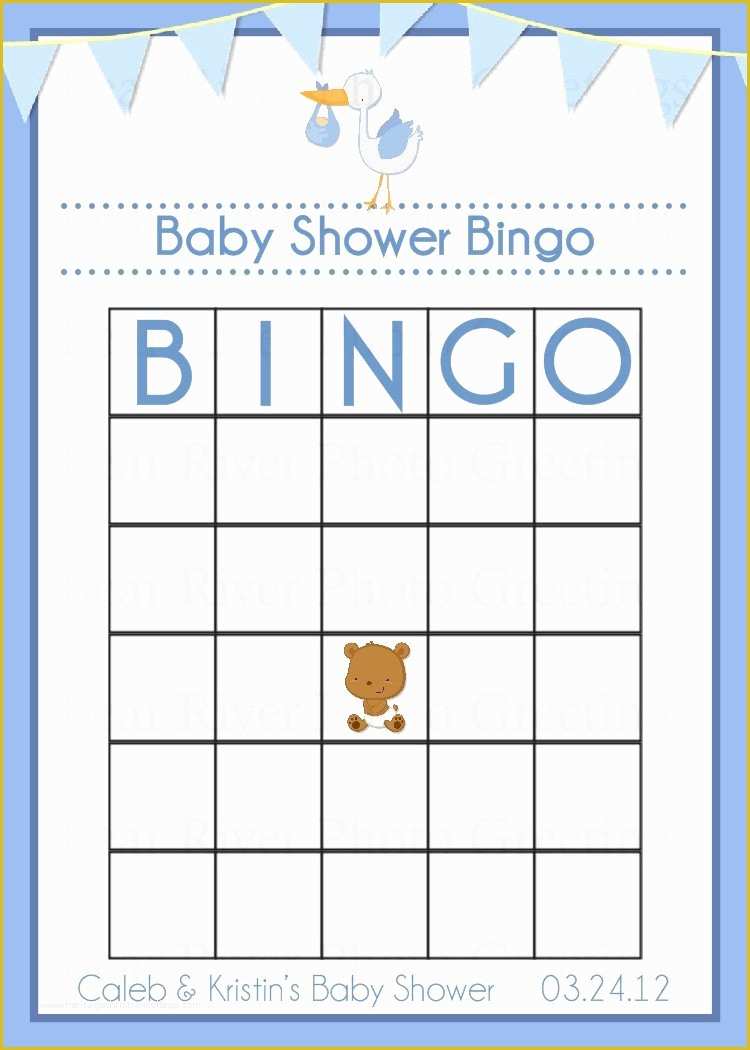 Free Baby Shower Bingo Blank Template Of Baby Shower Game Bingo Card Printable Digital by