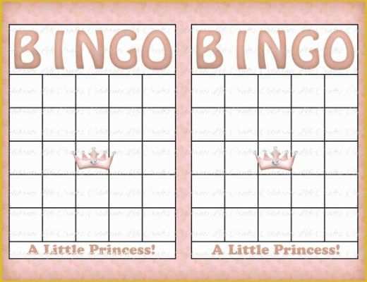 Free Baby Shower Bingo Blank Template Of Blank Baby Shower Bingo Cards Vintage Princess Printable