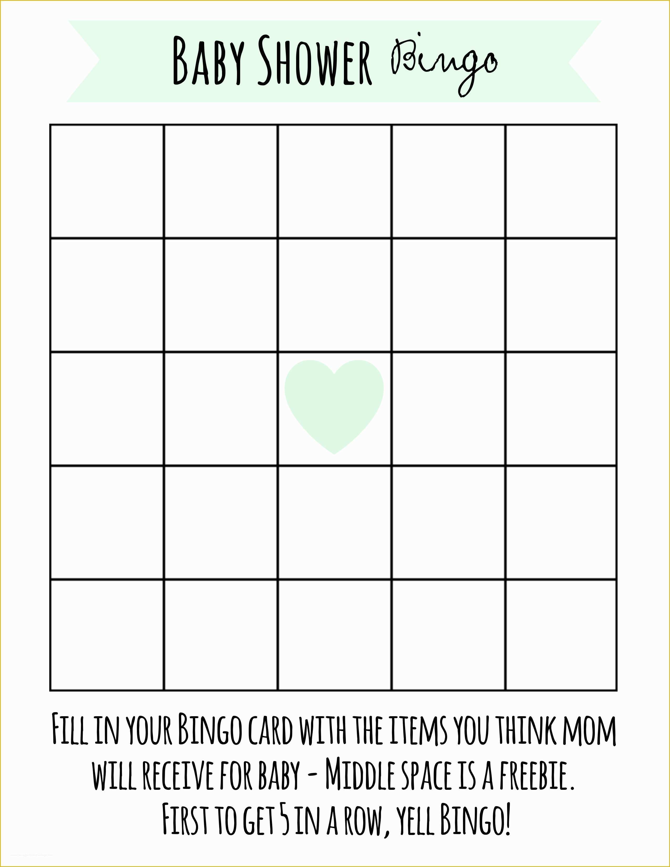 Free Baby Shower Bingo Blank Template Of Free Printable Baby Shower Bingo Frugal Fanatic