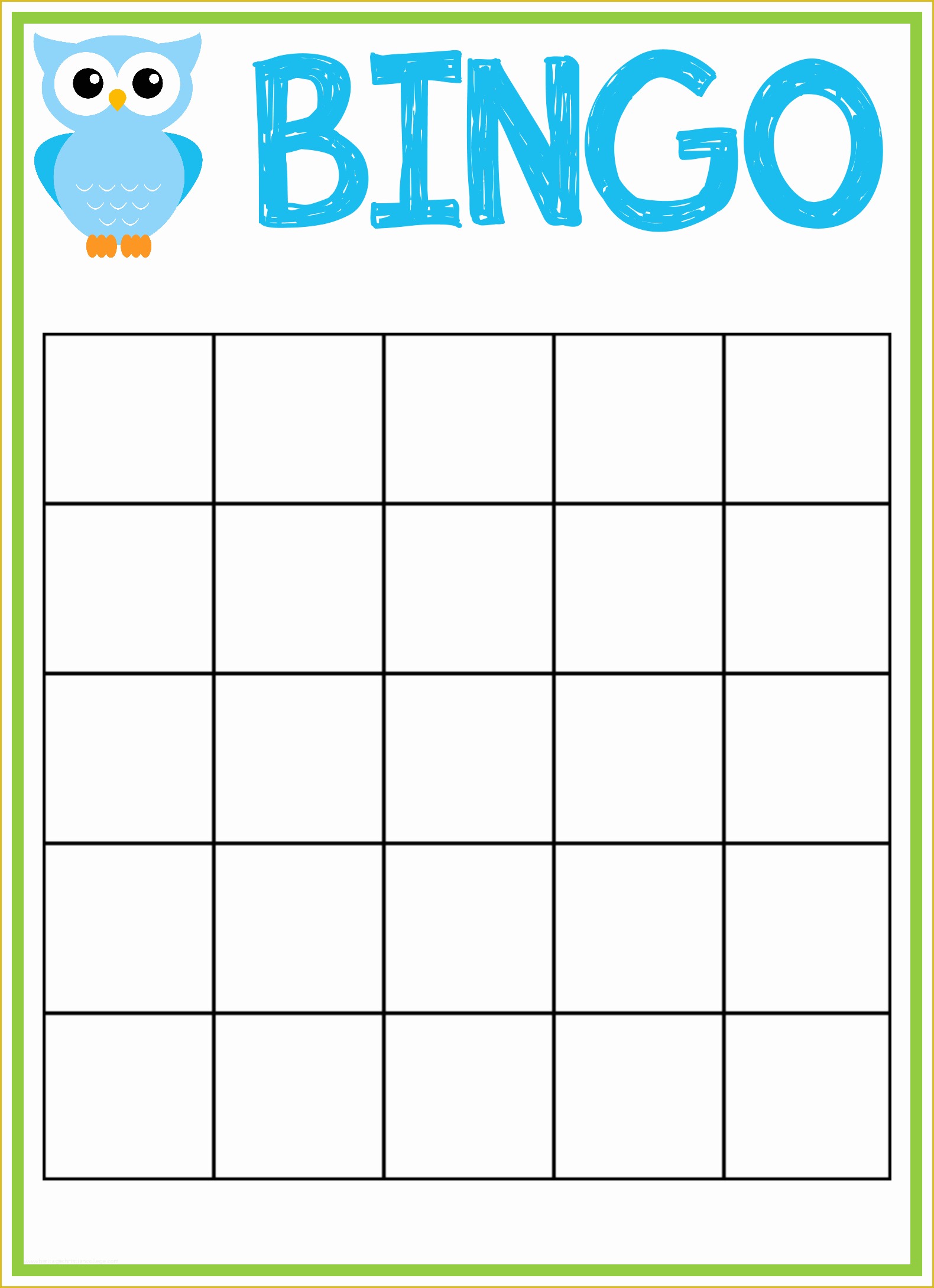 Free Baby Shower Bingo Blank Template Of Owl Baby Shower Bingo Cards