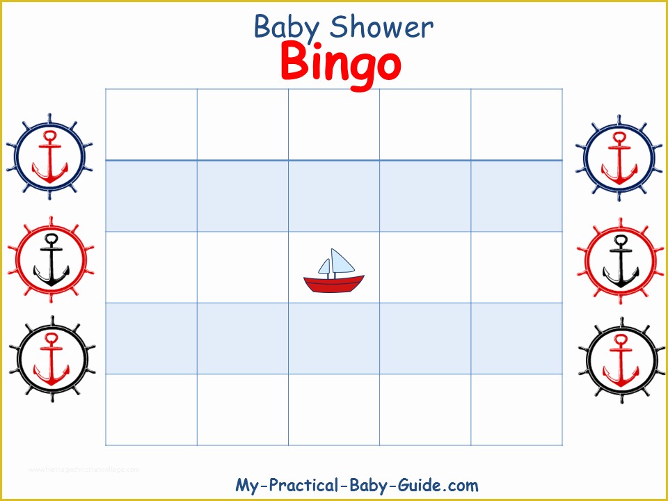 Free Baby Shower Bingo Blank Template Of S is for Nautical Baby Shower Printable Roundup