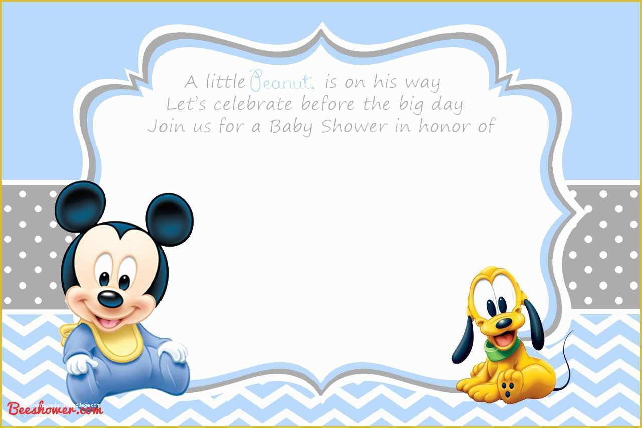 Free Baby Shower Invitation Templates Of New Free Printable Mickey Mouse Baby Shower Invitation