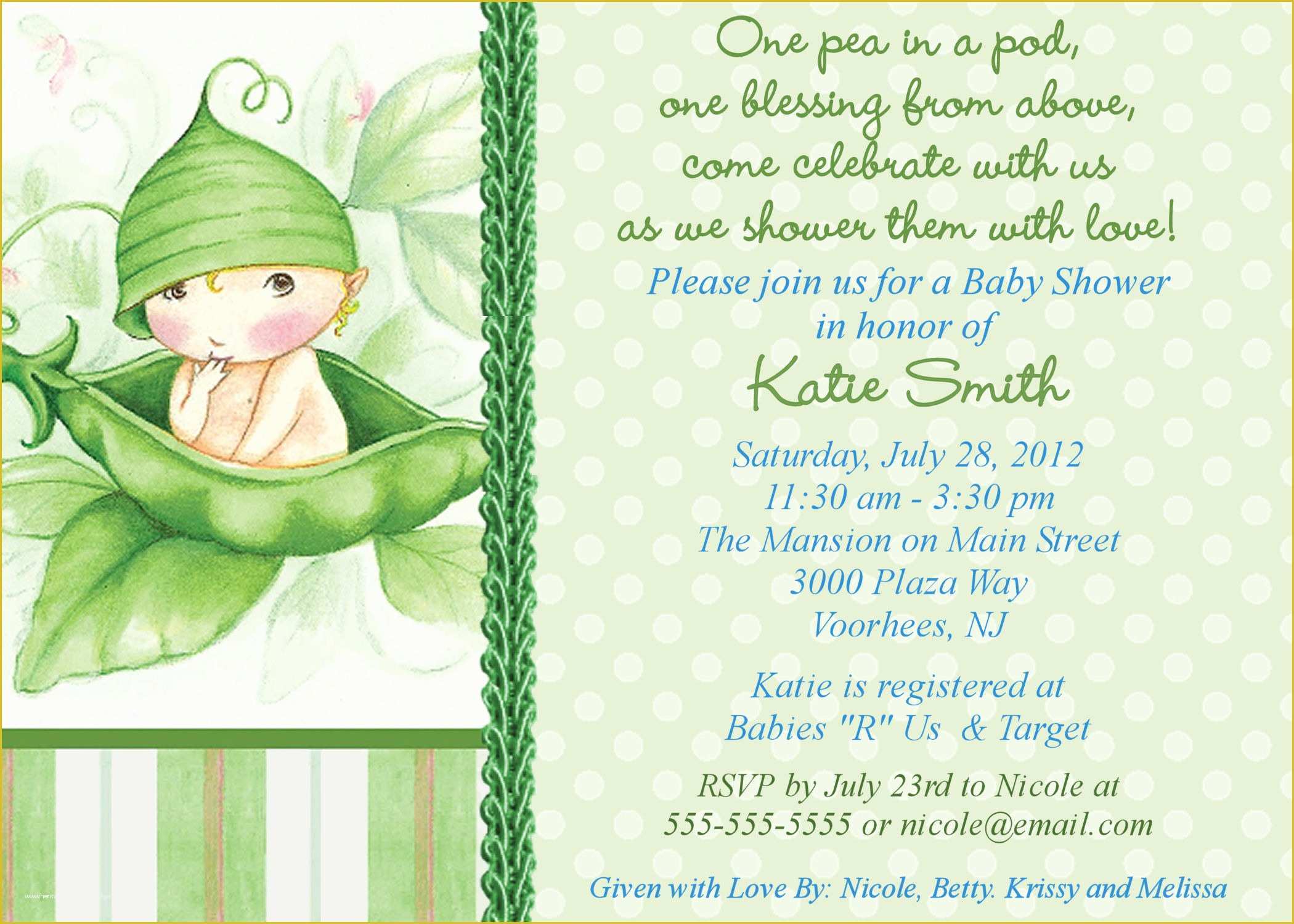 Free Baby Shower Invitation Templates Of Twin Baby Shower themes Ideas Pea In the Pod