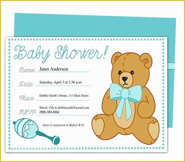 Free Baby Shower Invitations Templates Pdf Of Free Printable Template 