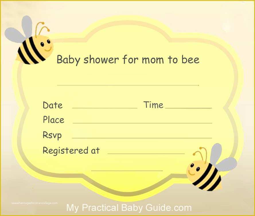 Free Baby Shower Invitations Templates Pdf Of Cute Bumble Bee Baby Shower My Practical Baby Shower Guide