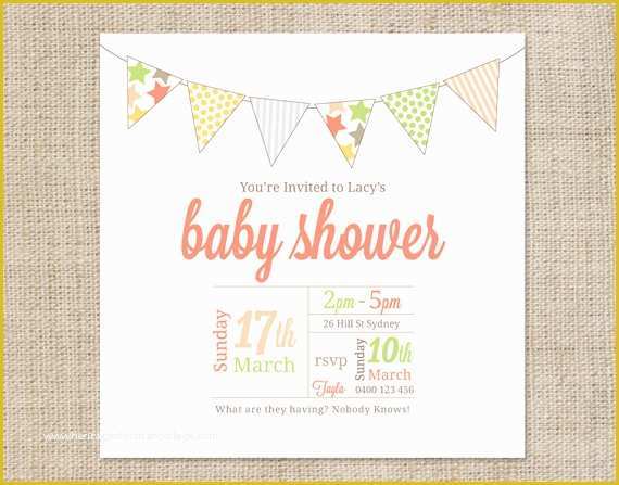 Free Baby Shower Invitations Templates Pdf Of Printable Baby Shower Invitation Template Bunting