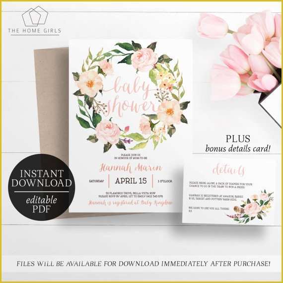 Free Baby Shower Invitations Templates Pdf Of Printable Baby Shower Invitation Template Editable Pdf