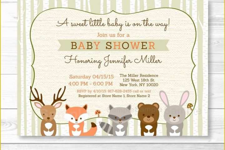 Free Baby Shower Invitations Templates Pdf Of Woodland Animals Fox Deer Bear Neutral Baby Shower