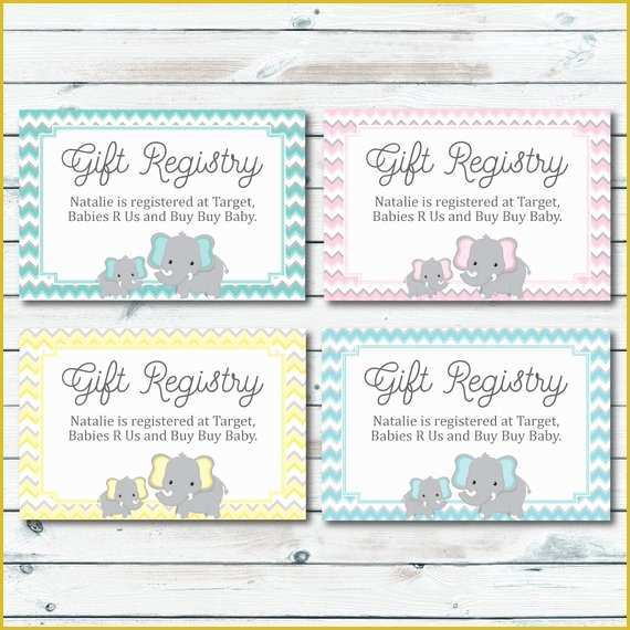 Free Baby Shower Registry Cards Template Of Baby Registry Cards Registry Inserts Baby Shower Gift