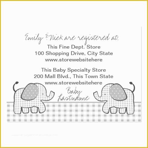 Free Baby Shower Registry Cards Template Of Baby Shower Registry Card Business Card Templates
