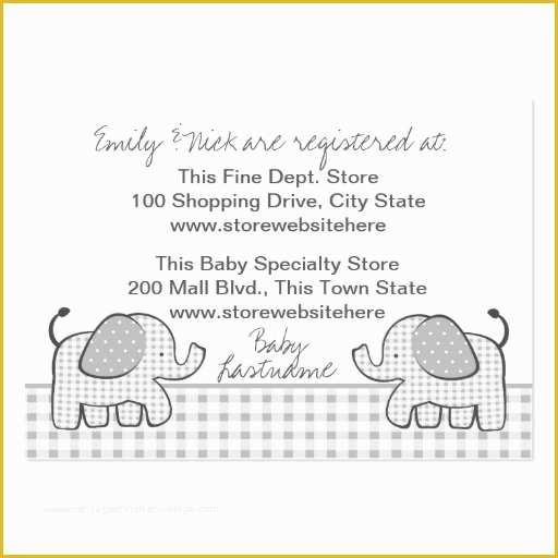 Free Baby Shower Registry Cards Template Of Baby Shower Registry Card Business Card Templates