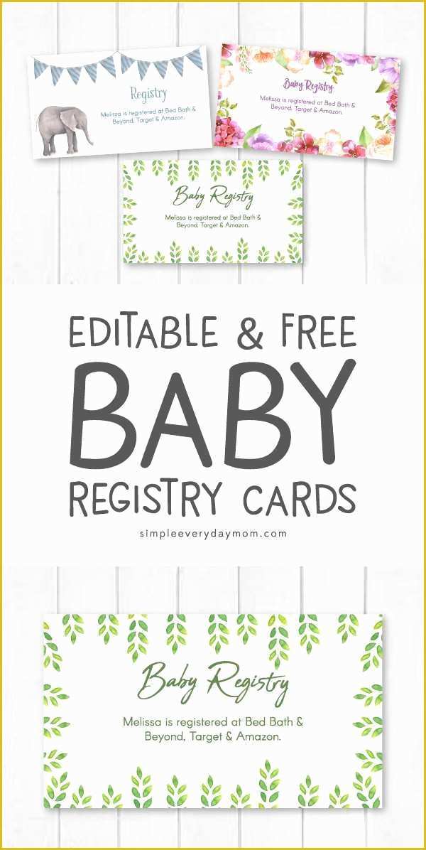 Free Baby Shower Registry Cards Template Of Baby Shower Registry Cards Best Baby Registry Cards