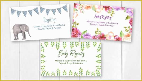 Free Baby Shower Registry Cards Template Of Editable & Free Printable Baby Registry Cards to