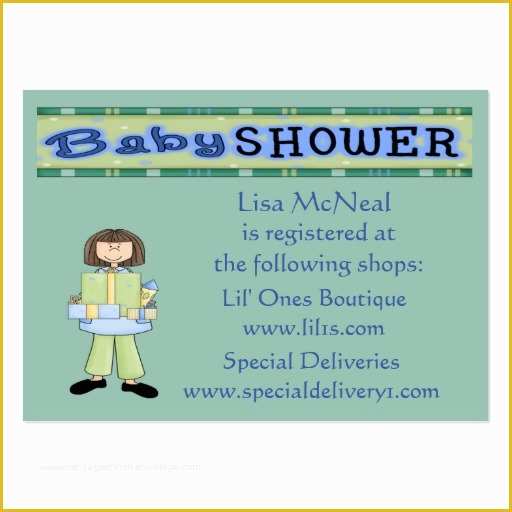 Free Baby Shower Registry Cards Template Of Funtime Baby Shower Registry Cards Business Cards