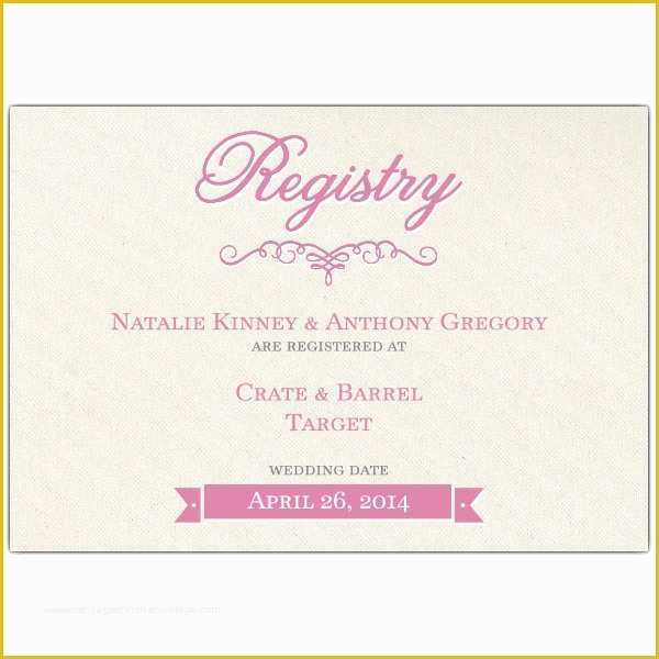 Free Baby Shower Registry Cards Template Of Pretty Bride Bridal Registry Cards