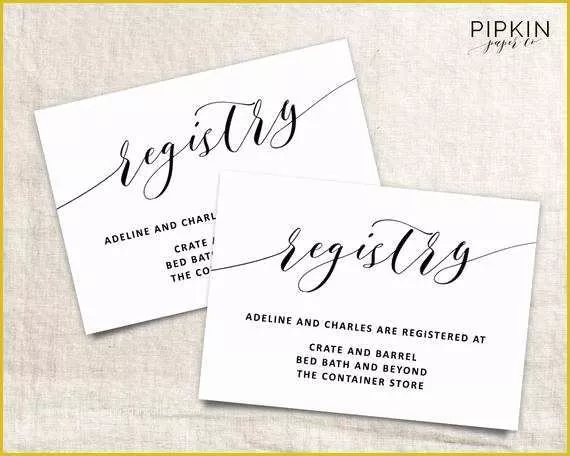 Free Baby Shower Registry Cards Template Of Printable Wedding Registry Card Wedding Info Card Template