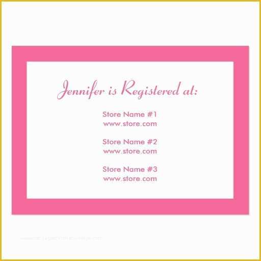 Free Baby Shower Registry Cards Template Of Stork Baby Shower Registry Card Pink Business