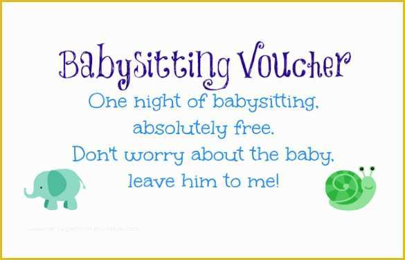 Free Babysitting Coupon Template Of 10 Baby Sitting Coupon Templates – Free Sample Example