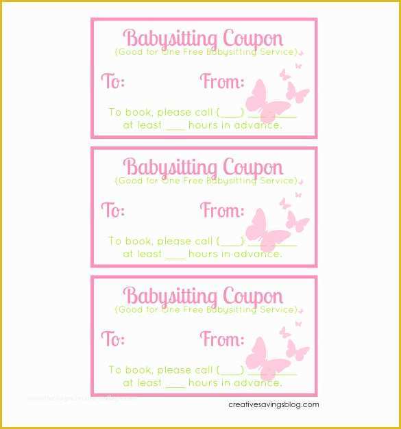 Free Babysitting Coupon Template Of 11 Baby Sitting Coupon Templates Psd Ai Indesign