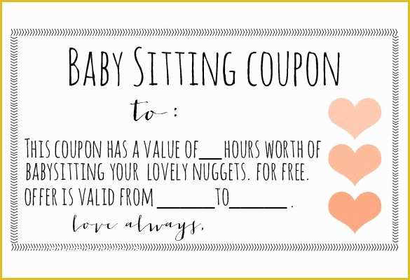 Free Babysitting Coupon Template Of 11 Baby Sitting Coupon Templates Psd Ai Indesign