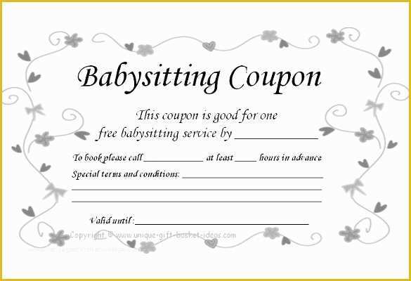 Free Babysitting Coupon Template Of 11 Baby Sitting Coupon Templates Psd Ai Indesign