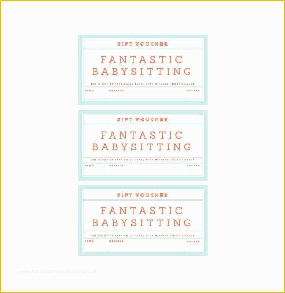 Free Babysitting Coupon Template Of 11 Baby Sitting Voucher Templates Psd Ai Indesign