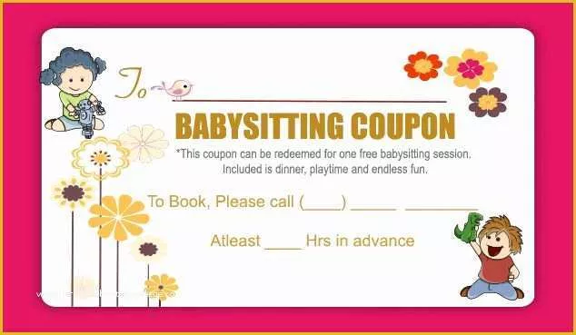 Free Babysitting Coupon Template Of 20 Free Babysitting Coupon Templates to Skyrocket Your