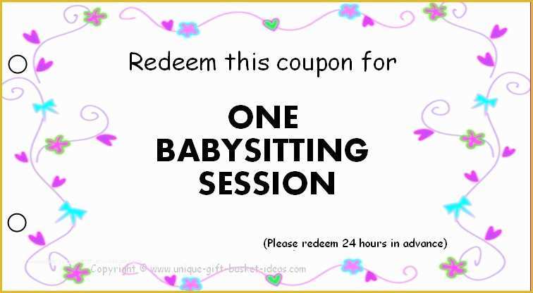 Free Babysitting Coupon Template Of 8 Best Of Printable Babysitting Voucher Template