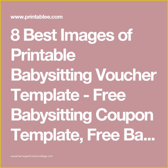 Free Babysitting Coupon Template Of 8 Best Of Printable Babysitting Voucher Template