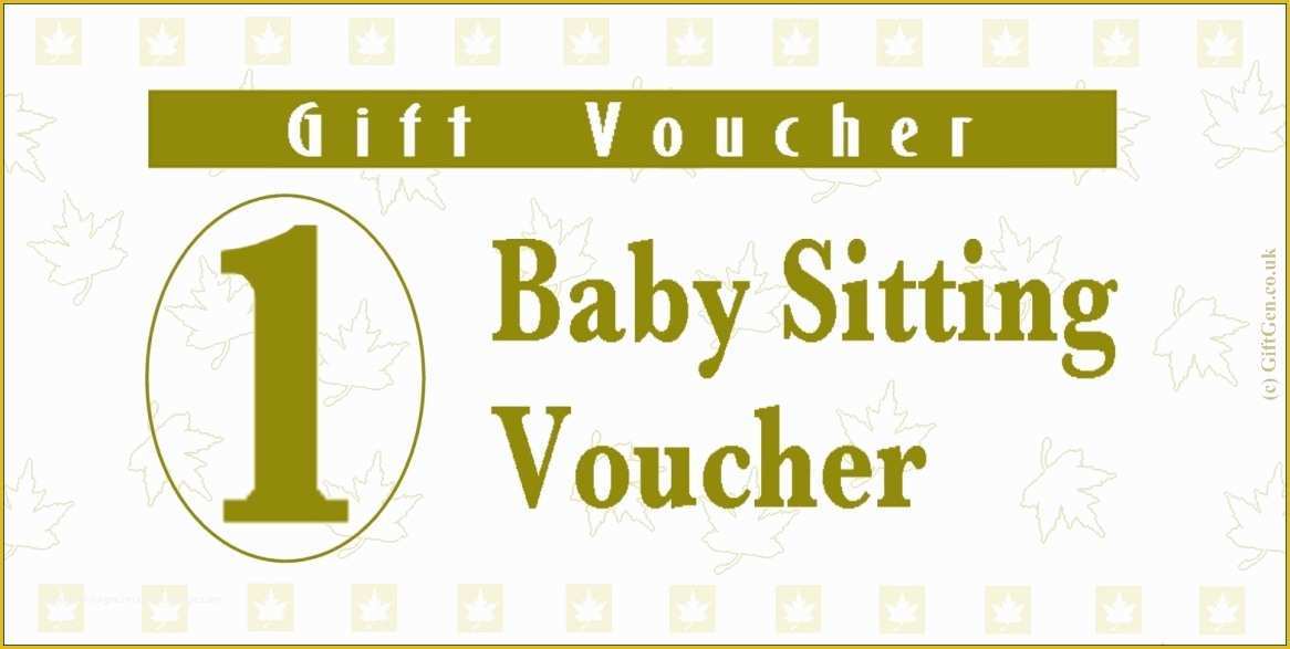 Free Babysitting Coupon Template Of 9 Best Of Printable Babysitting Voucher Free