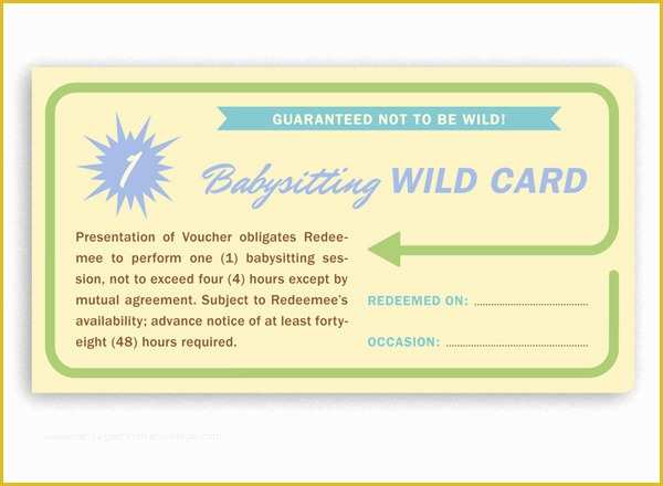 Free Babysitting Coupon Template Of 9 Best Of Printable Babysitting Voucher Free